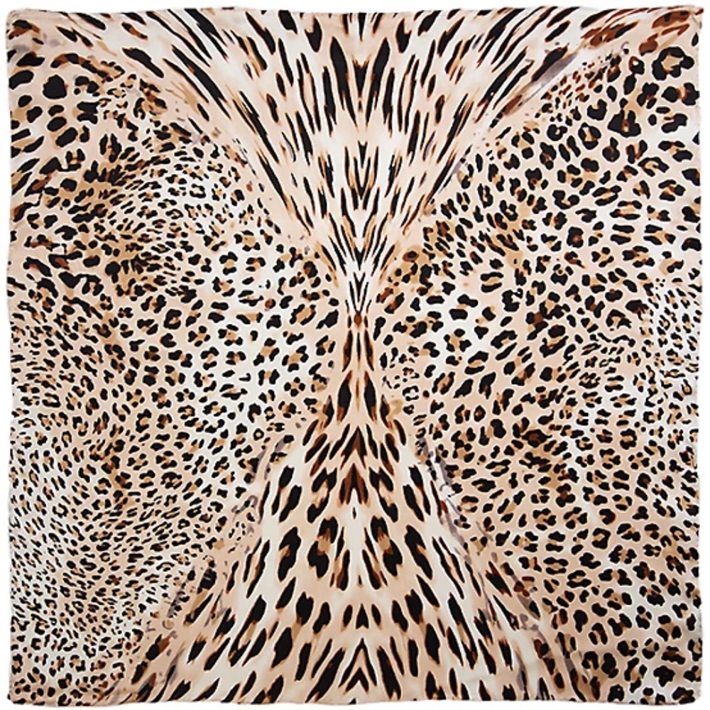 Wyoming Traders Wild Rag Charmeuse Leopard Silk Western Scarf 20"